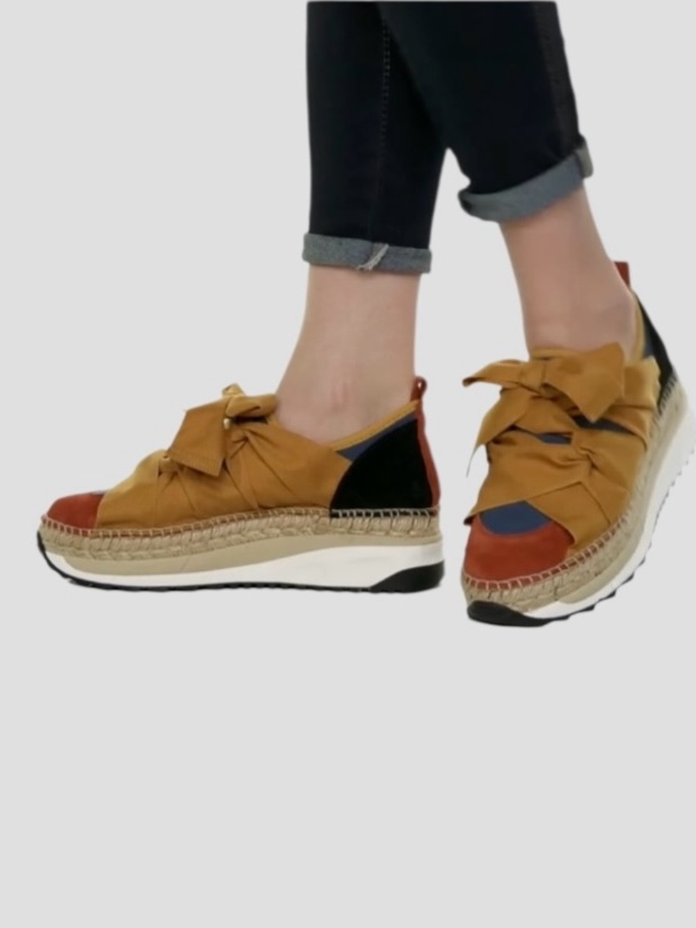 Free People Chapmin Multicolor Espadrille Platform Sneakers with Bow Accents - Picture 11 of 15